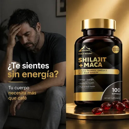 Shilajit + Maca COLD MOUNT — Fuerza, Vitalidad y Balance Adaptógeno (100 Cápsulas)