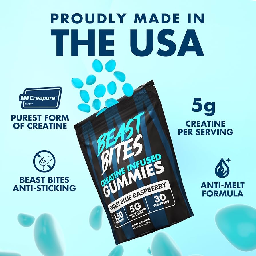 Suplemento Creatina Gomitas Beast Bites — Fuerza y Rendimiento (150 Gomitas)