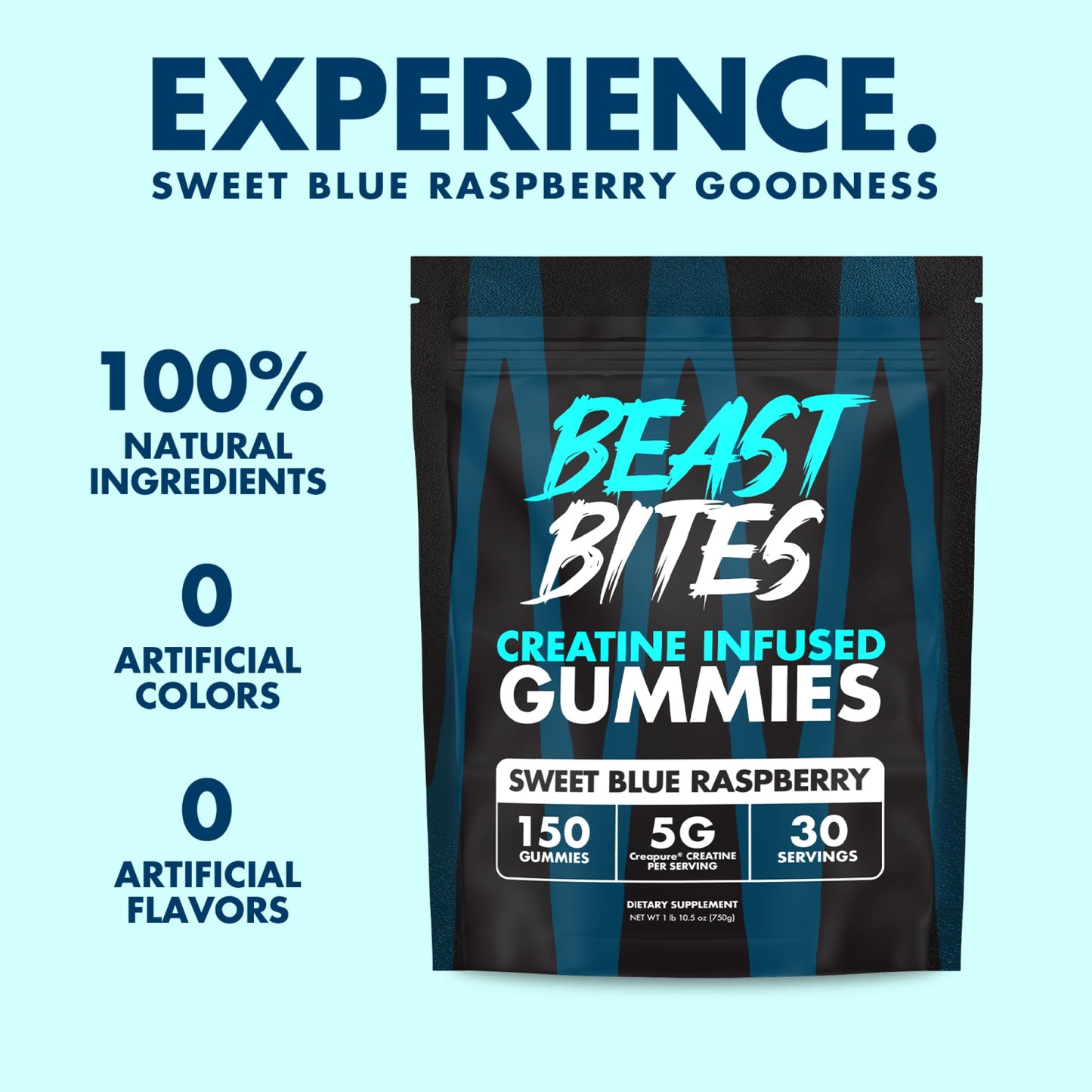 Suplemento Creatina Gomitas Beast Bites — Fuerza y Rendimiento (150 Gomitas)