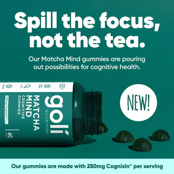 Goli® Matcha Mind — Enfoque, Atención y Salud Cognitiva (60 Gomitas)