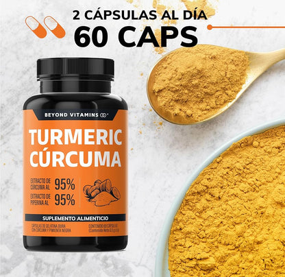 Turmeric Cúrcuma  — Máxima Absorción con Piperina al 95% (150 Cápsulas)