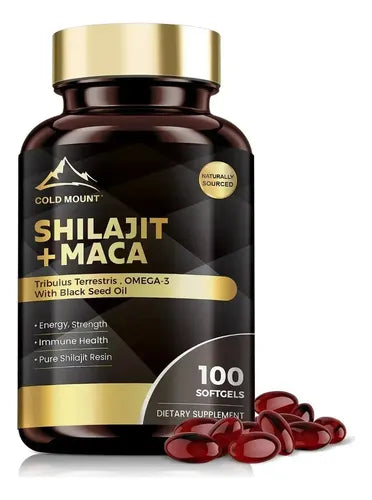 Shilajit + Maca COLD MOUNT — Fuerza, Vitalidad y Balance Adaptógeno (100 Cápsulas)