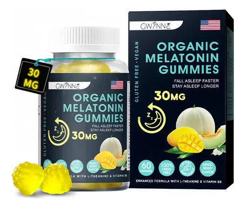 Organic Melatonin Gummies 30 mg — Descanso Profundo y Reparador (60 Gomas Veganas)