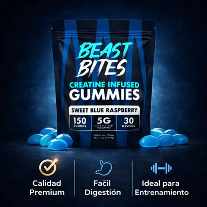 Suplemento Creatina Gomitas Beast Bites — Fuerza y Rendimiento (150 Gomitas)