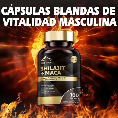 Shilajit + Maca COLD MOUNT — Fuerza, Vitalidad y Balance Adaptógeno (100 Cápsulas)