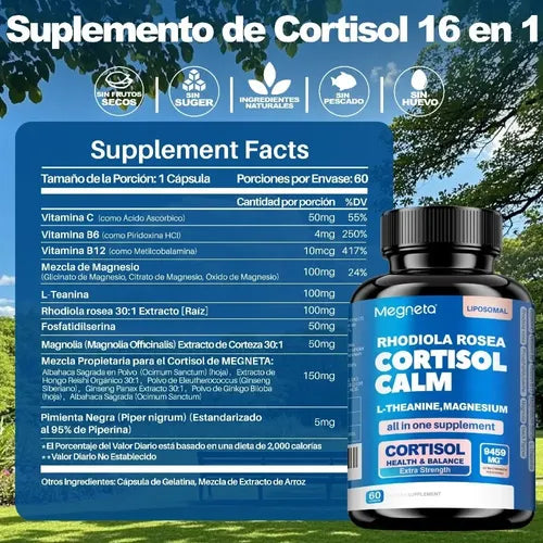 Suplemento Cortisol Calm Megneta 60cp