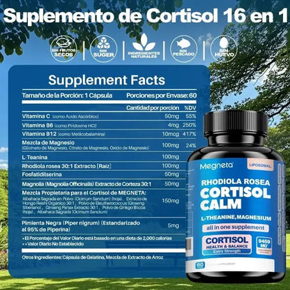 Suplemento Cortisol Calm Megneta 60cp