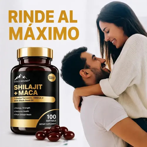 Shilajit + Maca COLD MOUNT — Fuerza, Vitalidad y Balance Adaptógeno (100 Cápsulas)