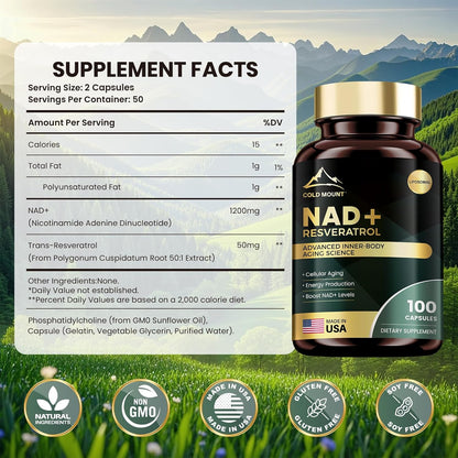 Megneta NAD+ Liposomal con Trans-Resveratrol (100 Cápsulas Blandas)