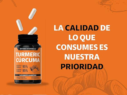 Turmeric Cúrcuma  — Máxima Absorción con Piperina al 95% (150 Cápsulas)
