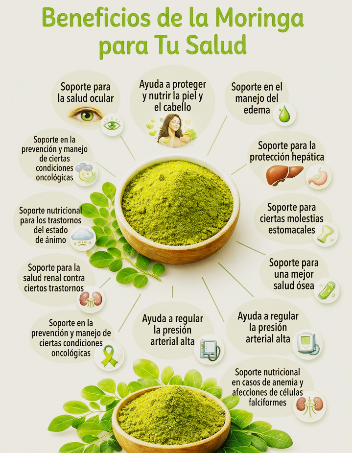 Moringa Oleífera — Vitalidad, Desinflamación y Soporte Integral (60 Cápsulas)